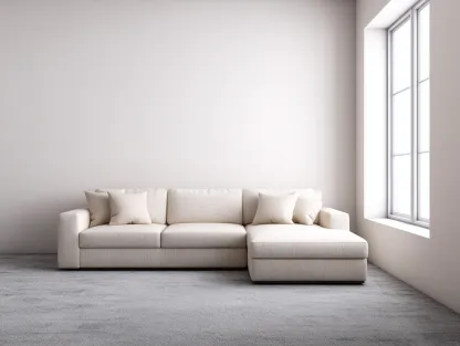 Sofá rinconera de tela 280x180x90 cm - beige - diseño moderno y modular