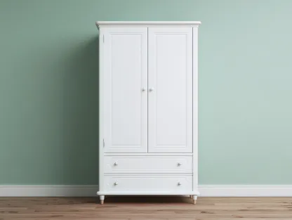 Armario de 2 puertas con 2 cajones 100x55x190 cm - blanco - estilo clásico funcional