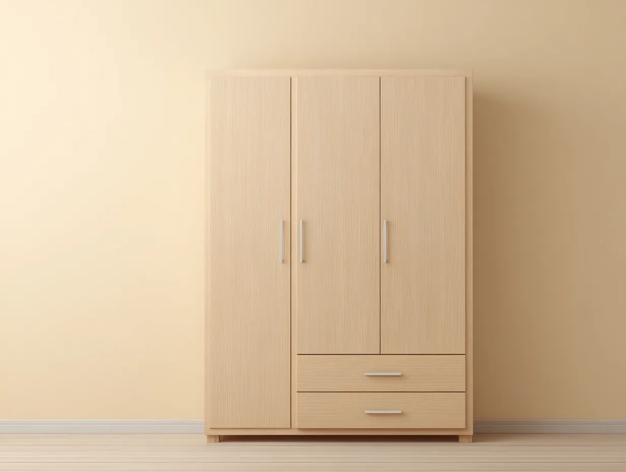 Armario de madera 120x55x185cm - color roble claro - estilo moderno funcional