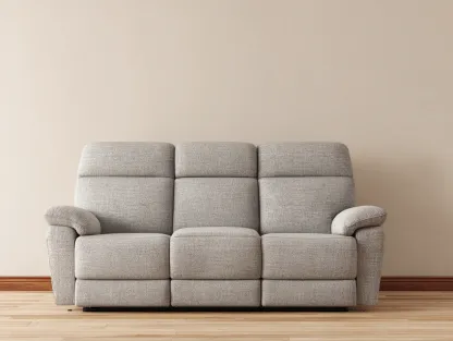 Sofá de 3 plazas tapizado en tela gris claro 210x95x100 cm - reposabrazos acolchados - diseño contemporáneo - listo para usar