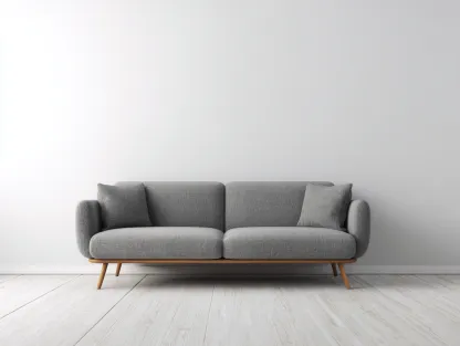 Sofá 3 plazas de tela 200x90x90 cm - gris - estilo escandinavo con patas de madera