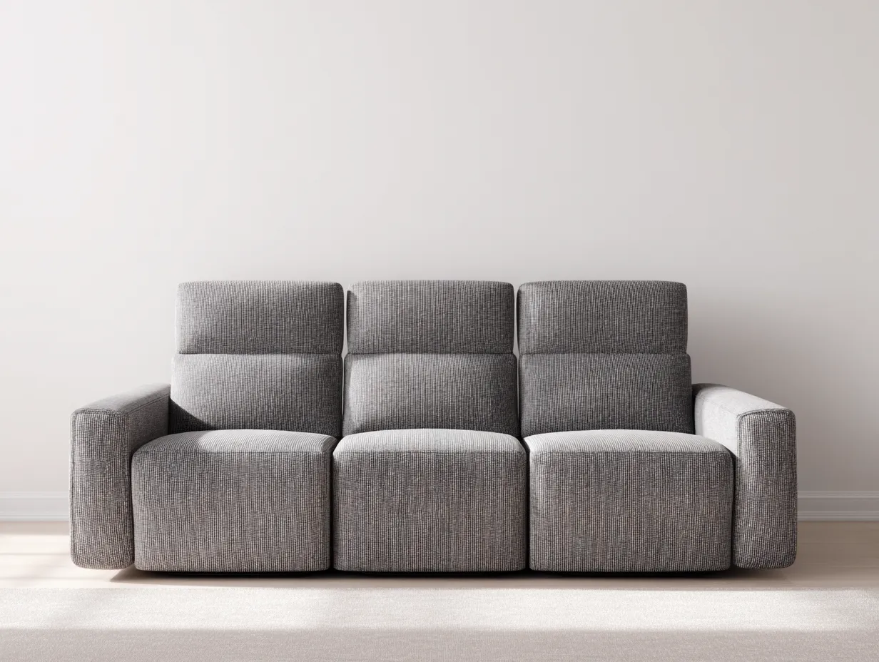 Sofá 3 plazas en tela 210x95x100 cm - gris - estilo moderno minimalista
