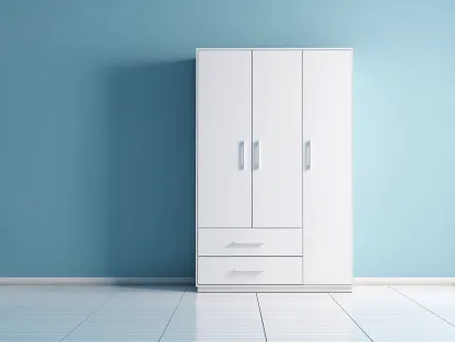 Armario de madera 3 puertas y 2 cajones 120x55x200 cm - blanco - estilo moderno