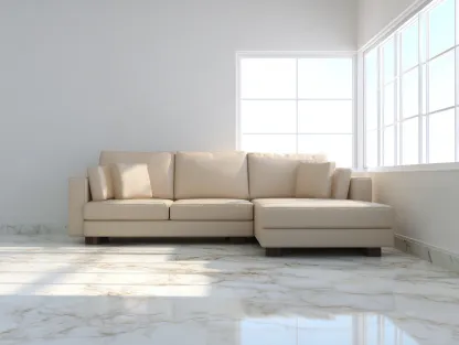 Sofá esquinero,tapizado en tela beige - 280 x 180 x 85 cm - diseño moderno y minimalista