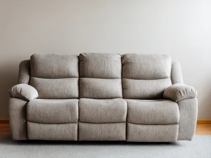 Sofá reclinable de tela 3 plazas 200x95x100 cm - gris medio - con reposabrazos acolchados