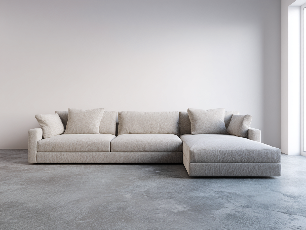 Sofá rinconera de tela 280x170x85 cm - gris beige - estilo moderno modular