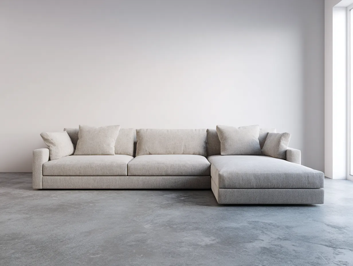 Sofá rinconera de tela 280x170x85 cm - gris beige - estilo moderno modular