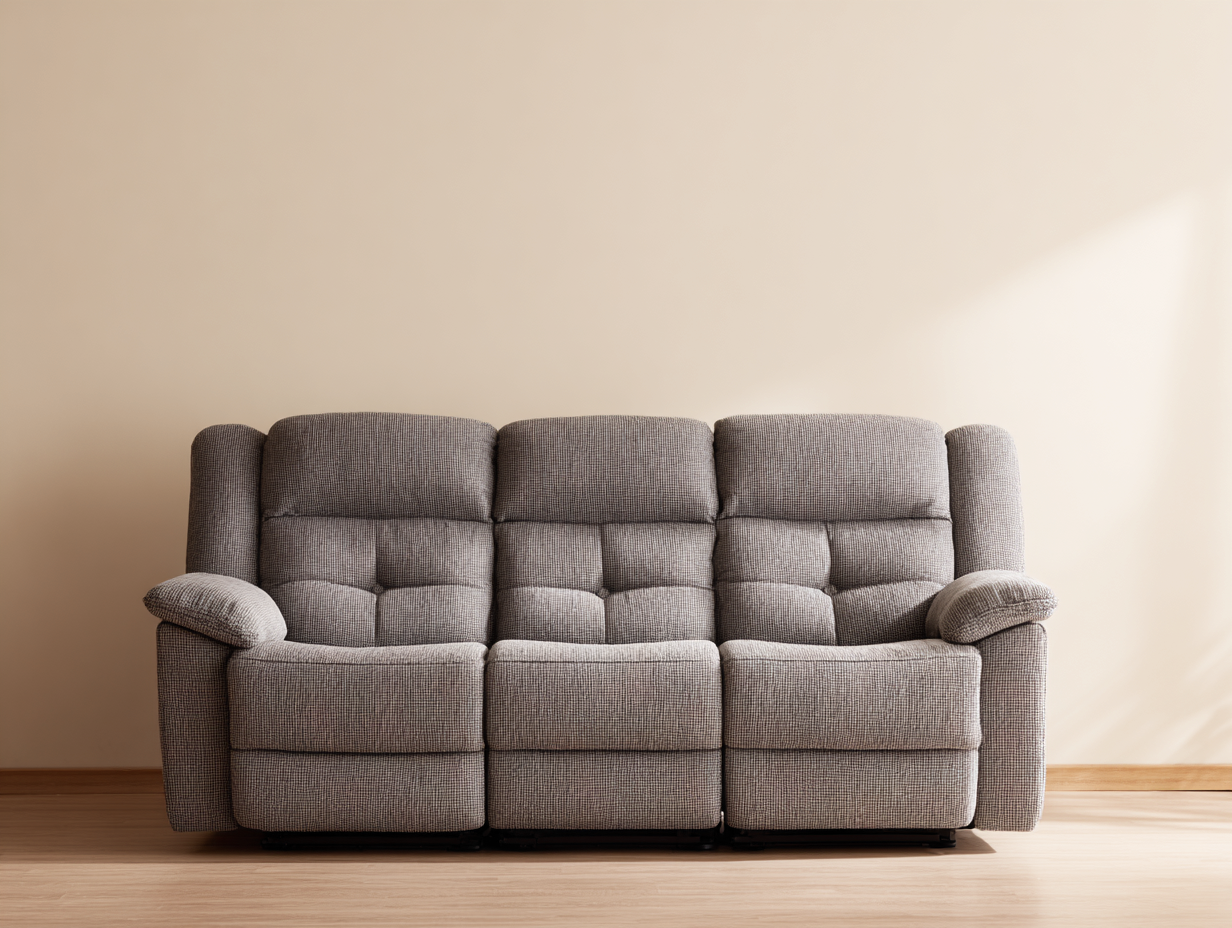 Sofá de 3 plazas en tela gris claro 200x95x100 cm - comodidad y diseño moderno