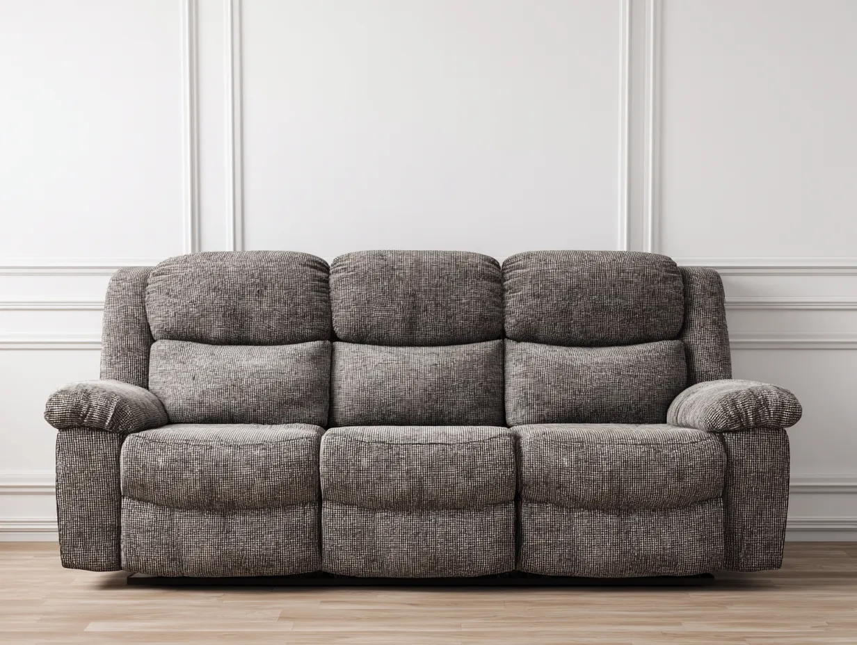 Sofá de 3 plazas en tela 210x98x105 cm - gris - estilo moderno acolchado