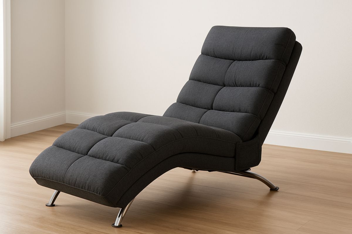 Liegesessel Metall und Polyester dunkelgrau 180cm