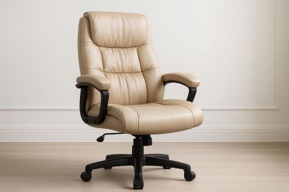 Bürostuhl Kunstleder Beige verstellbar 120kg