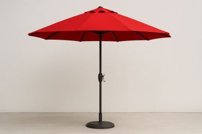 Roter Sonnenschirm Polyester Ø300 cm mit Kurbel