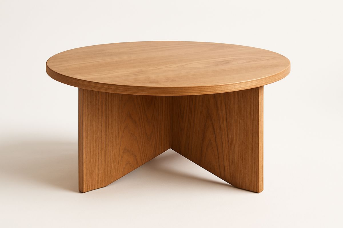 Runder Couchtisch Holz Ø80 cm Hellbraun