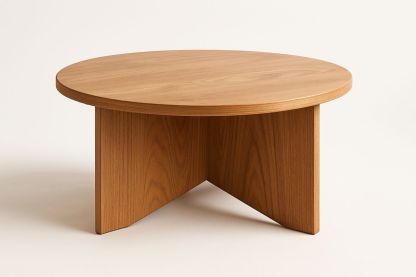 Runder Couchtisch Holz Ø80 cm Hellbraun