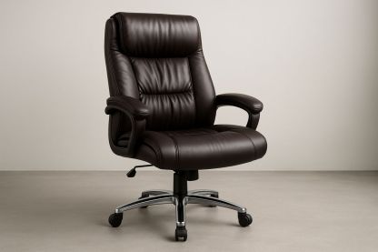 Bürostuhl Leder Braun Höhenverstellbar mit Rollen