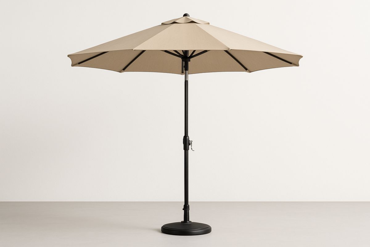 Garten Sonnenschirm Polyester 300 cm Beige Rund