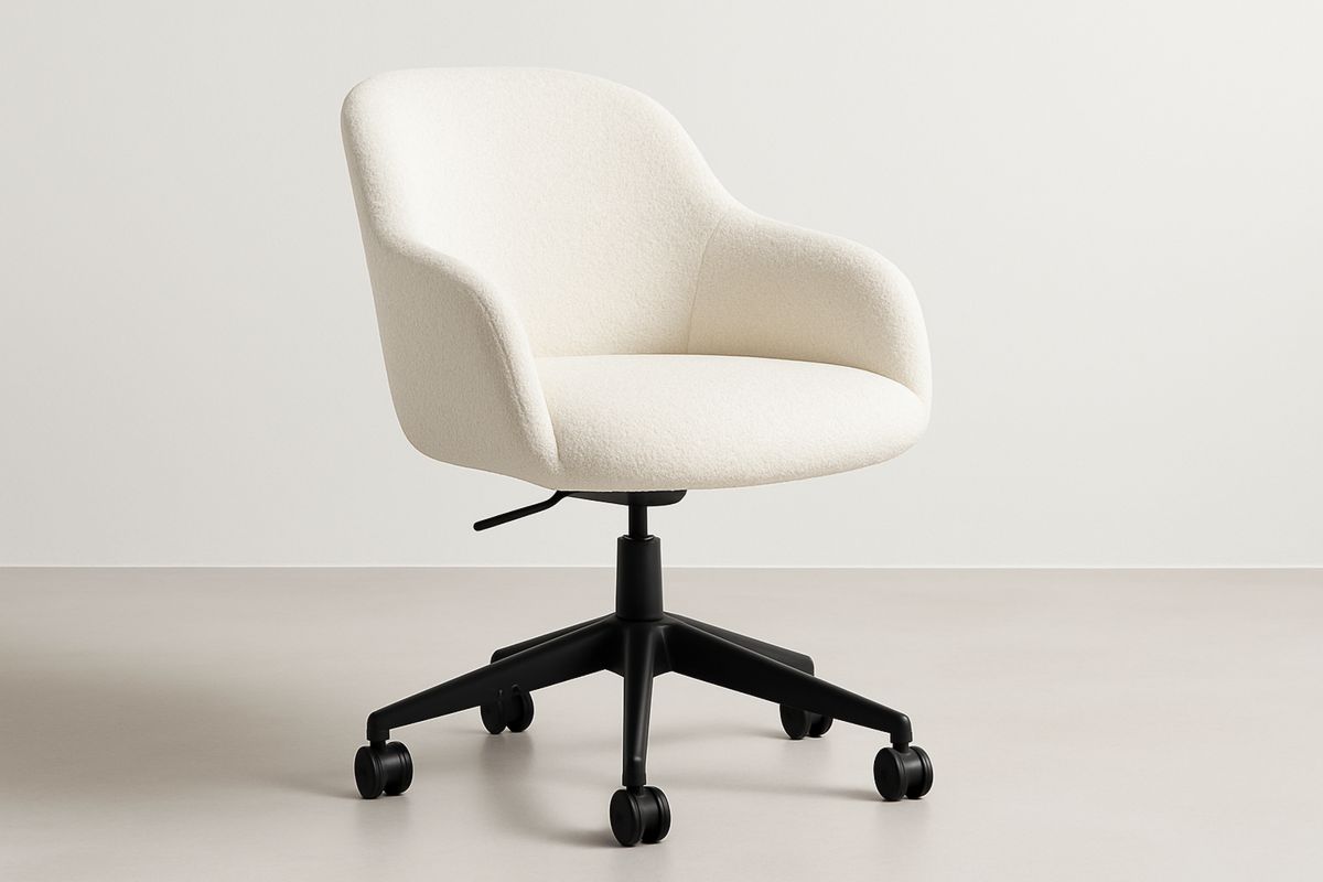 Bürostuhl Stoff Metall Höhenverstellbar Creme