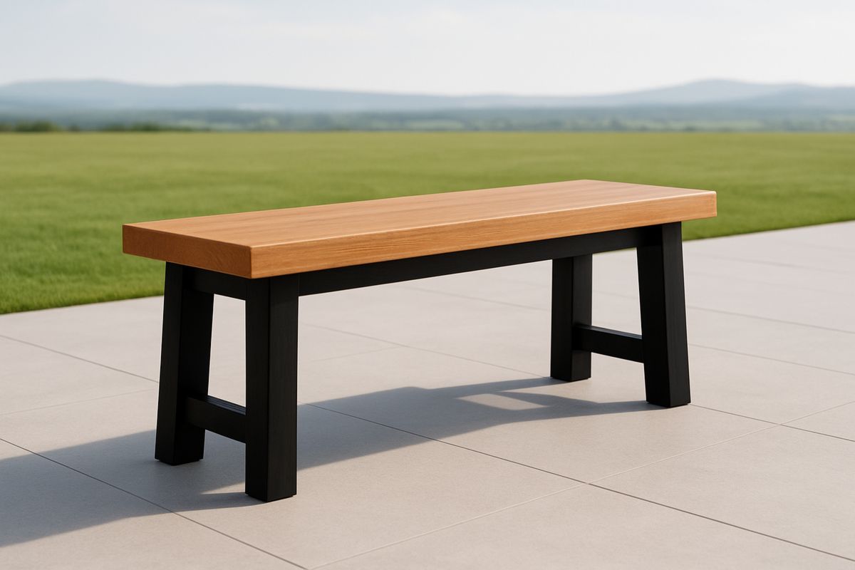 Holz und Metall Outdoor Sitzbank 120 cm