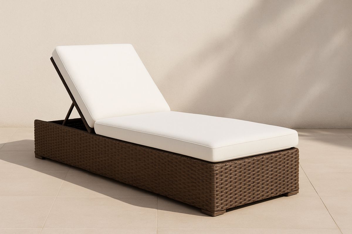 Sonnenliege Polyrattan Aluminium Braun Weiß Verstellbar