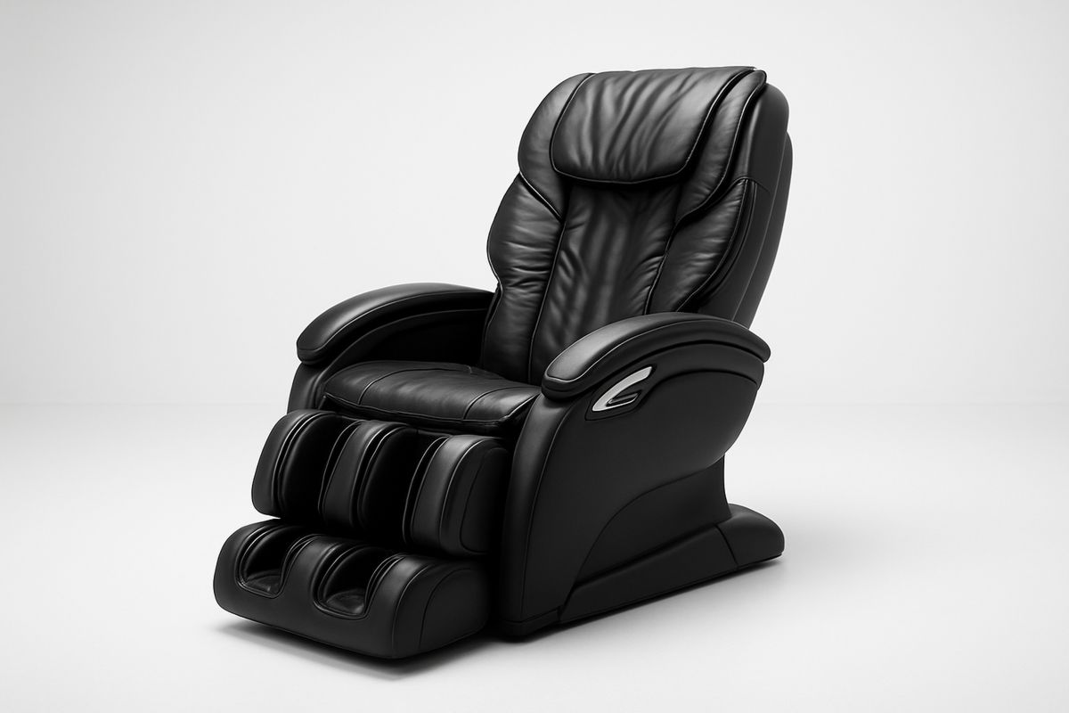 Schwarzer Massagestuhl aus Kunstleder