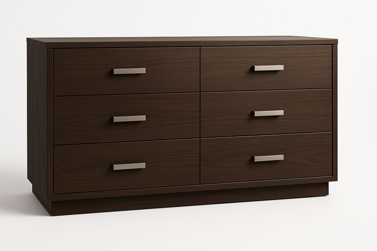 MDF-Kommode mit 6 Schubladen Dunkelbraun