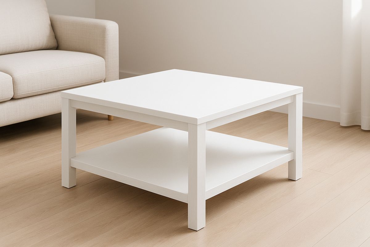 Quadratischer Kaffeetisch Holzwerkstoff Weiß 55x55x45 cm