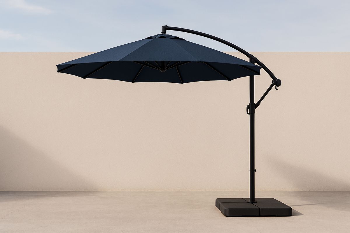 Ampelschirm Stahl Polyester 300cm Dunkelblau