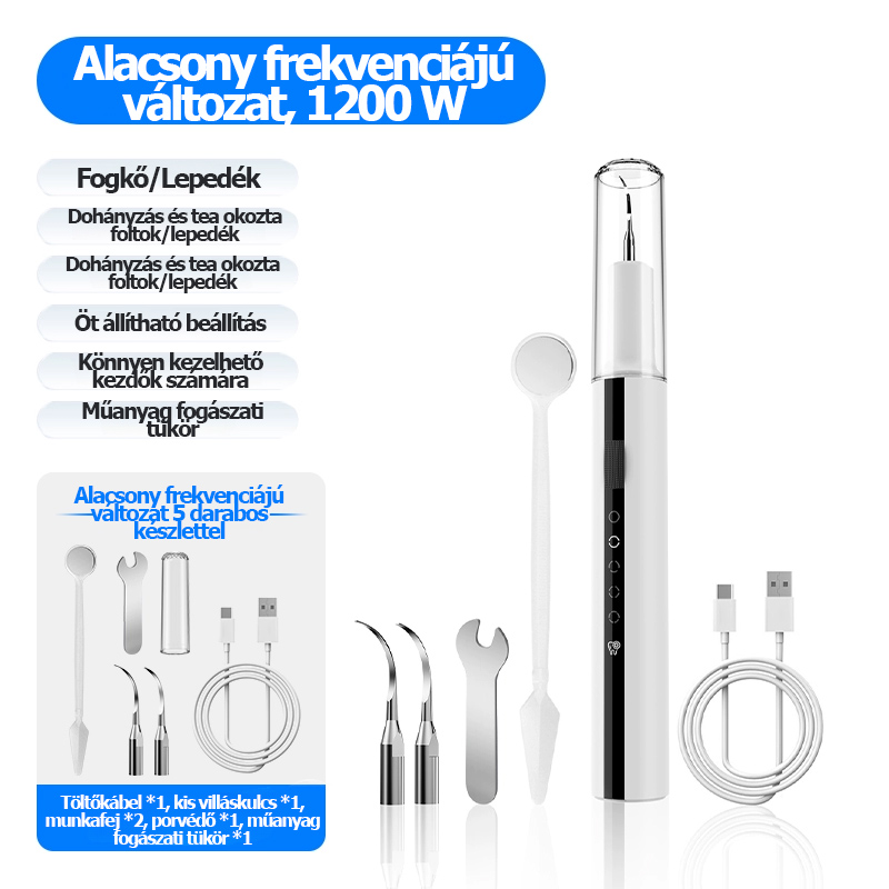 CURVY MOON Visual ultrahangos fogtisztító - Eltávolítja a fogkövet és a foltokat, tisztítja a fogakat és a foltokat