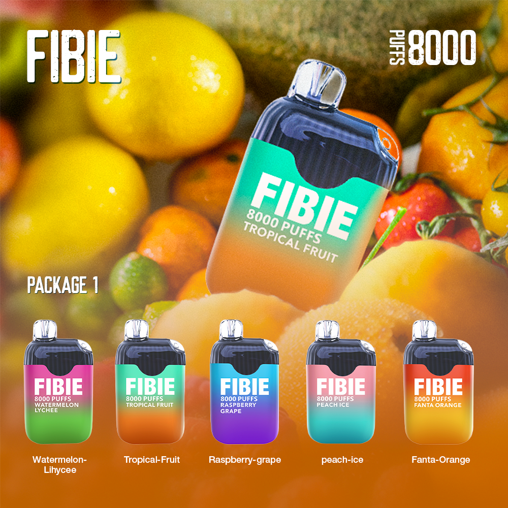 Bețe de țigară electronică de unică folosință FIBIE 8000 (seria 15 arome)