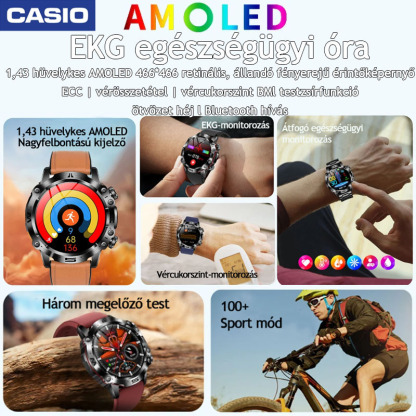 CASIO™AI ORVOSI DIAGNOSZTIKÁS OKOSÓRA - 2025 ÚJ VÉRLIPIDEK, HÚGYSAV, VÉRGLUKOZ SZINT - EKG+PPG FITNESZKÖVETŐ