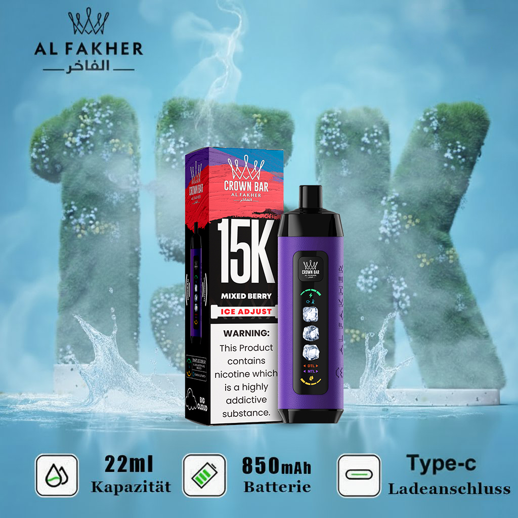 Two Apple - 15000 Puffs Ice Adjust Al Fakher Crown Bar