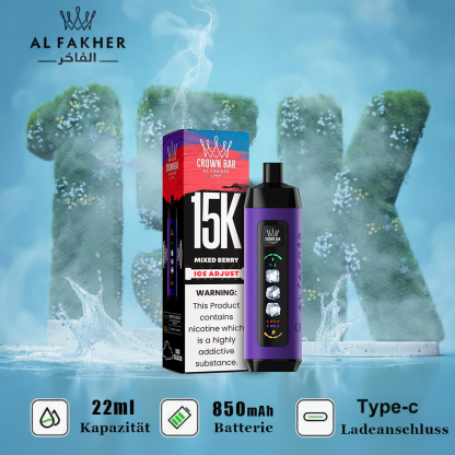 Lemon Mint -15000 Puffs Ice Adjust Al Fakher Crown Bar