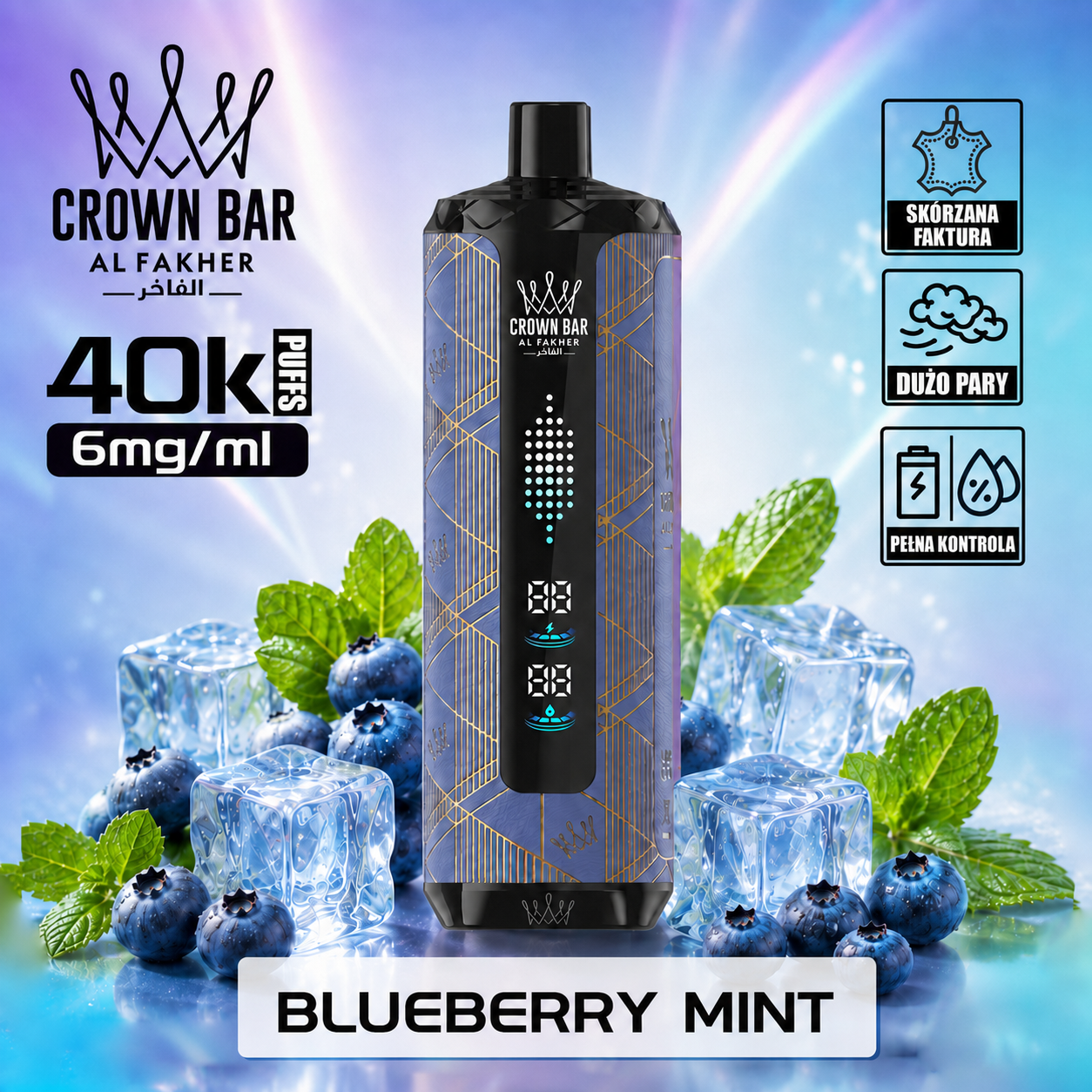Al Fakher Crown Bar 40K Mega Max | 40000 Puffs | Dłużej działa, rzadziej wymieniasz | 6mg