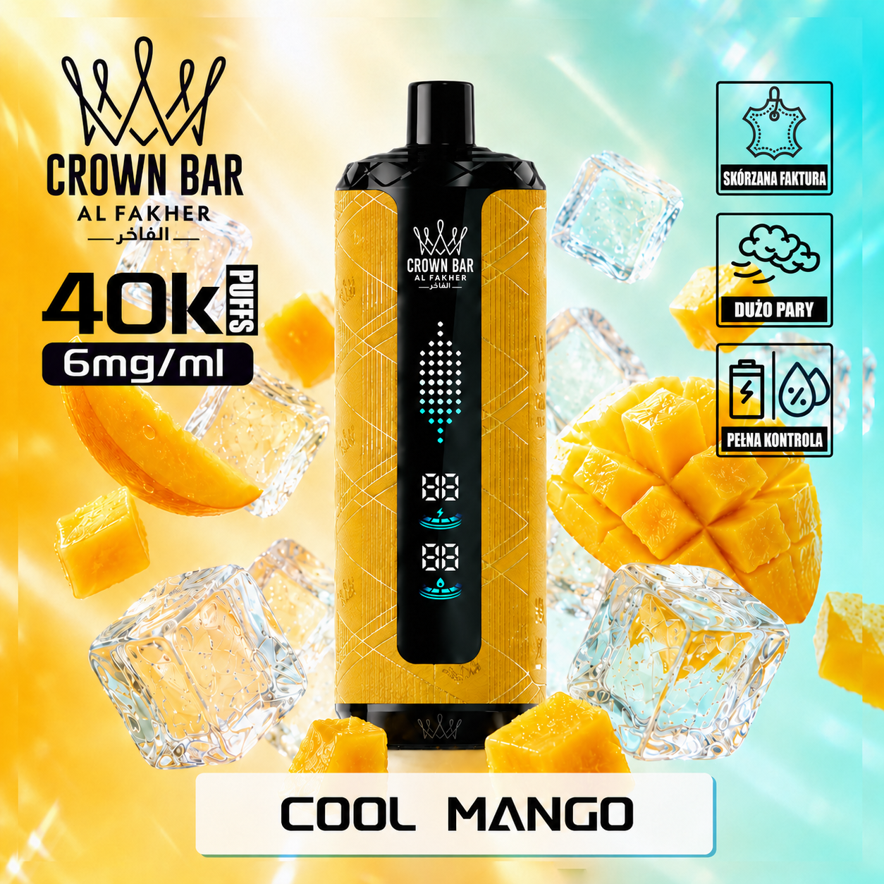 Al Fakher Crown Bar 40K Mega Max | 40000 Puffs | Dłużej działa, rzadziej wymieniasz | 6mg