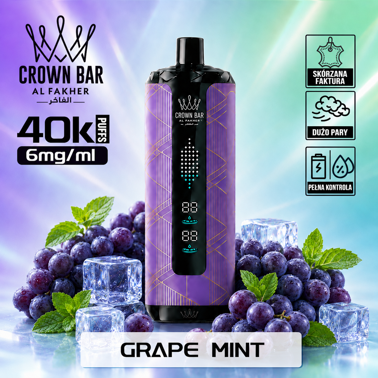 Al Fakher Crown Bar 40K Mega Max | 40000 Puffs | Dłużej działa, rzadziej wymieniasz | 6mg