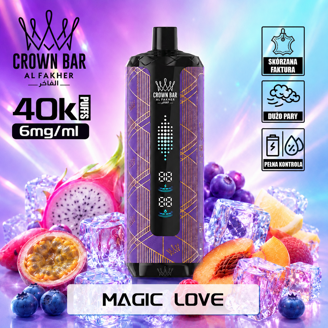 Al Fakher Crown Bar 40K Mega Max | 40000 Puffs | Dłużej działa, rzadziej wymieniasz | 6mg