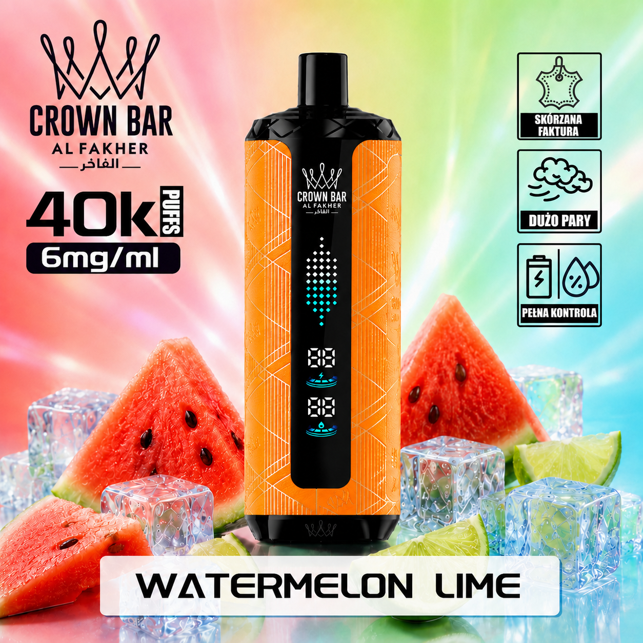 Al Fakher Crown Bar 40K Mega Max | 40000 Puffs | Dłużej działa, rzadziej wymieniasz | 6mg