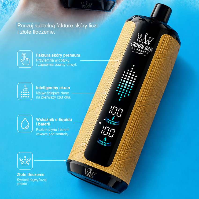 Al Fakher Crown Bar 40K mit E-Liquid- und Akkuanzeige