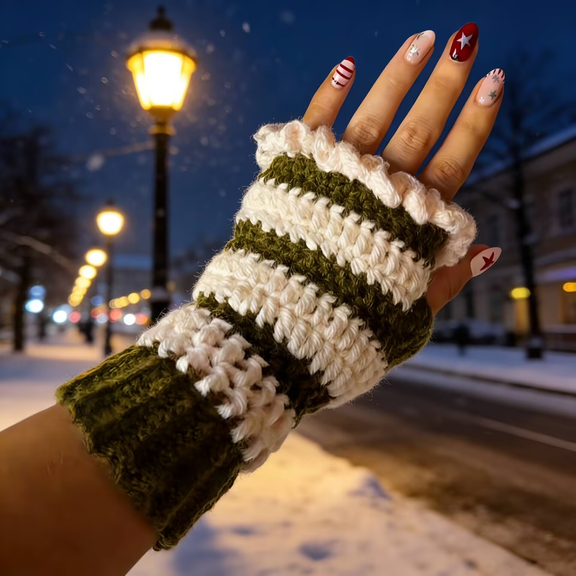 Hand-knitted gloves