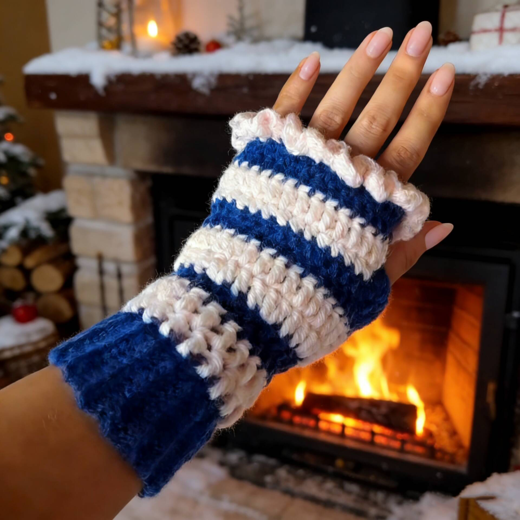 Hand-knitted gloves