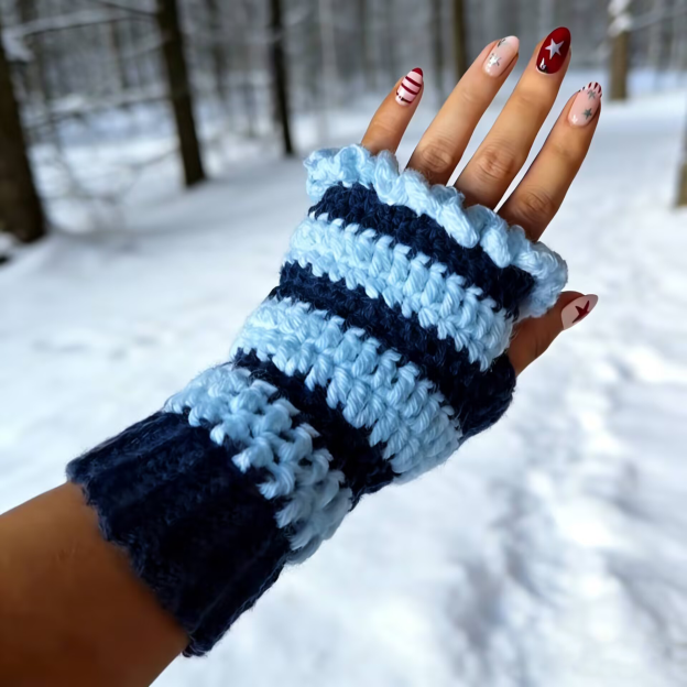 Hand-knitted gloves