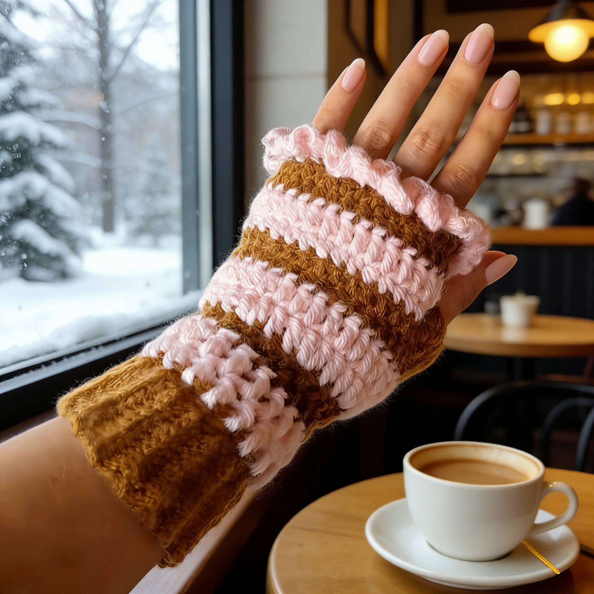 Hand-knitted gloves