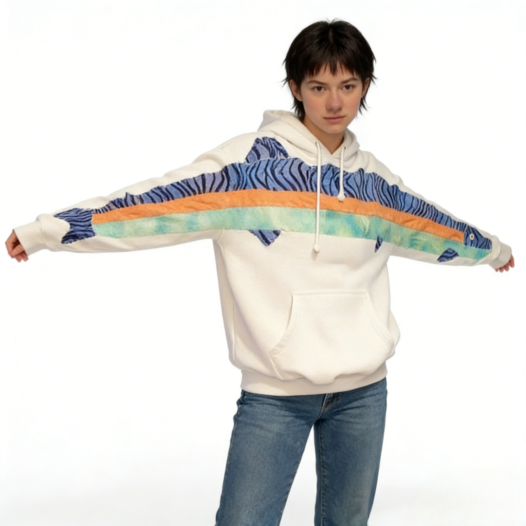 Fish hooded sweatshirt