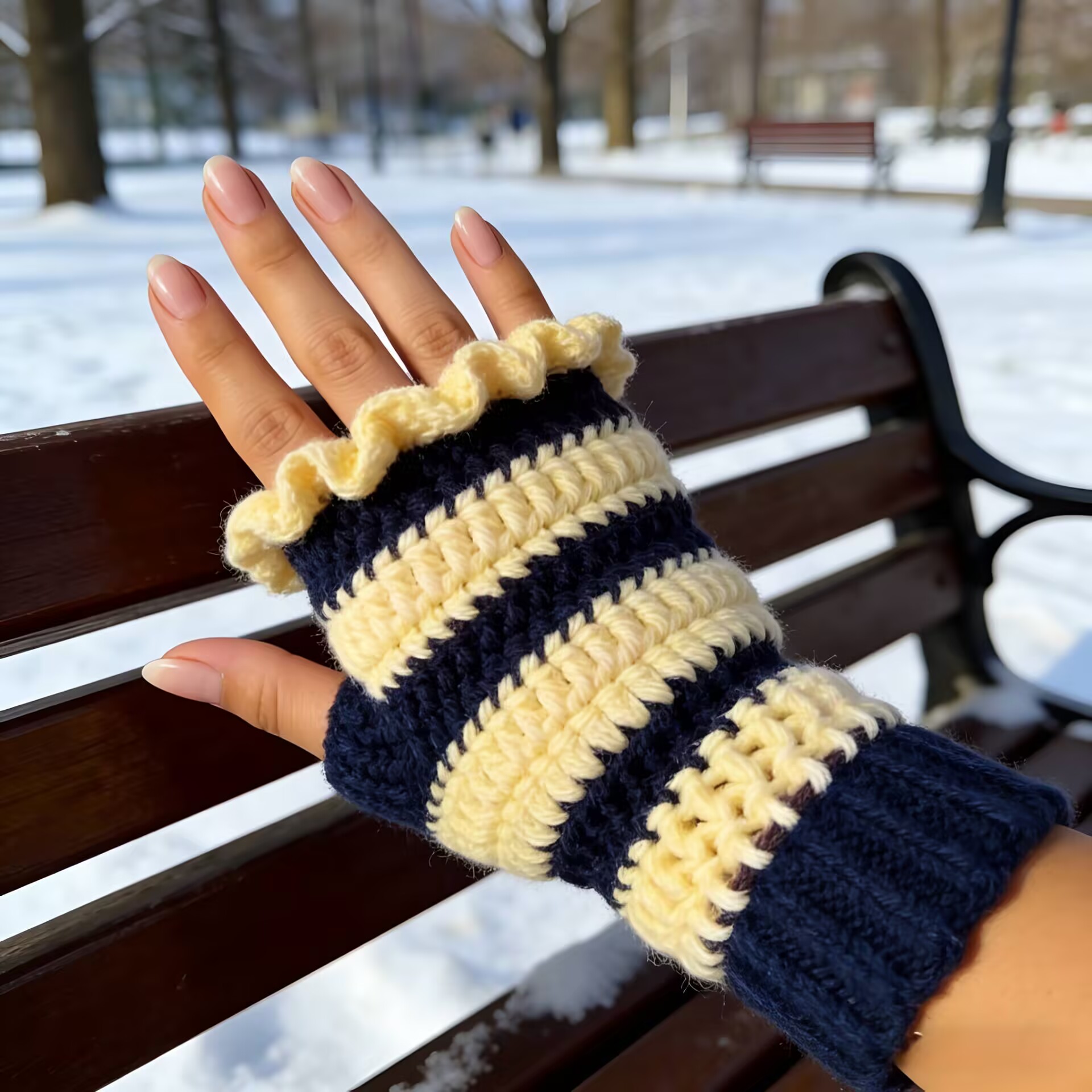 Hand-knitted gloves