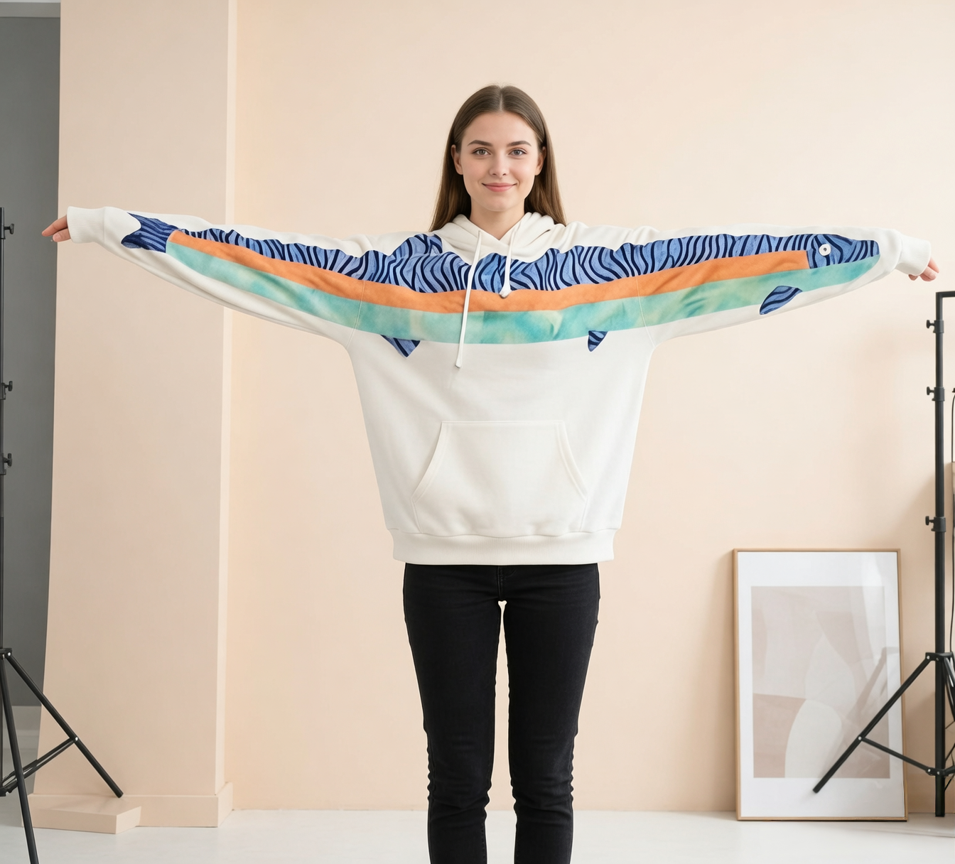 Fish hooded sweatshirt