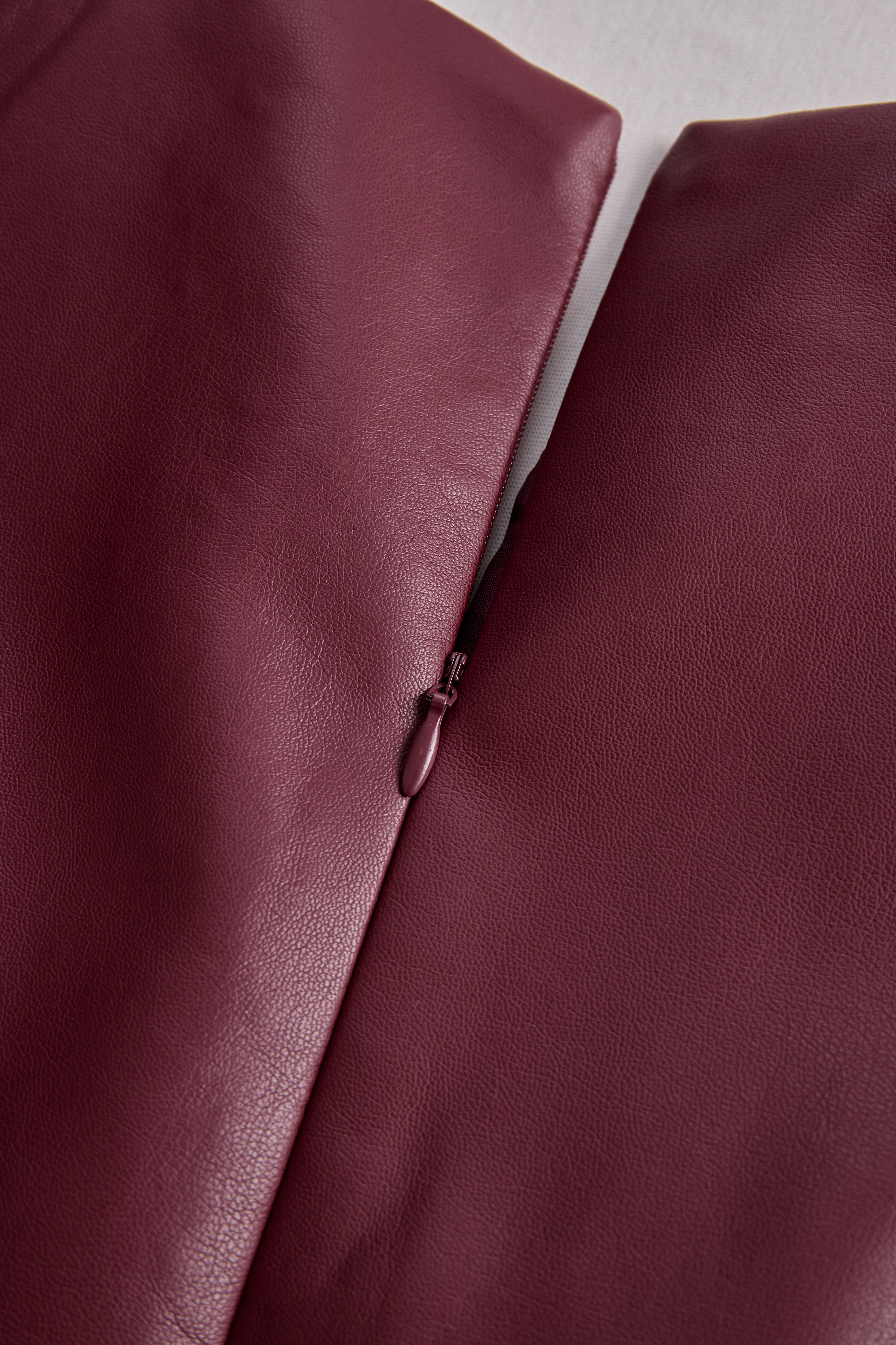 Chic Burgundy Leather Dress