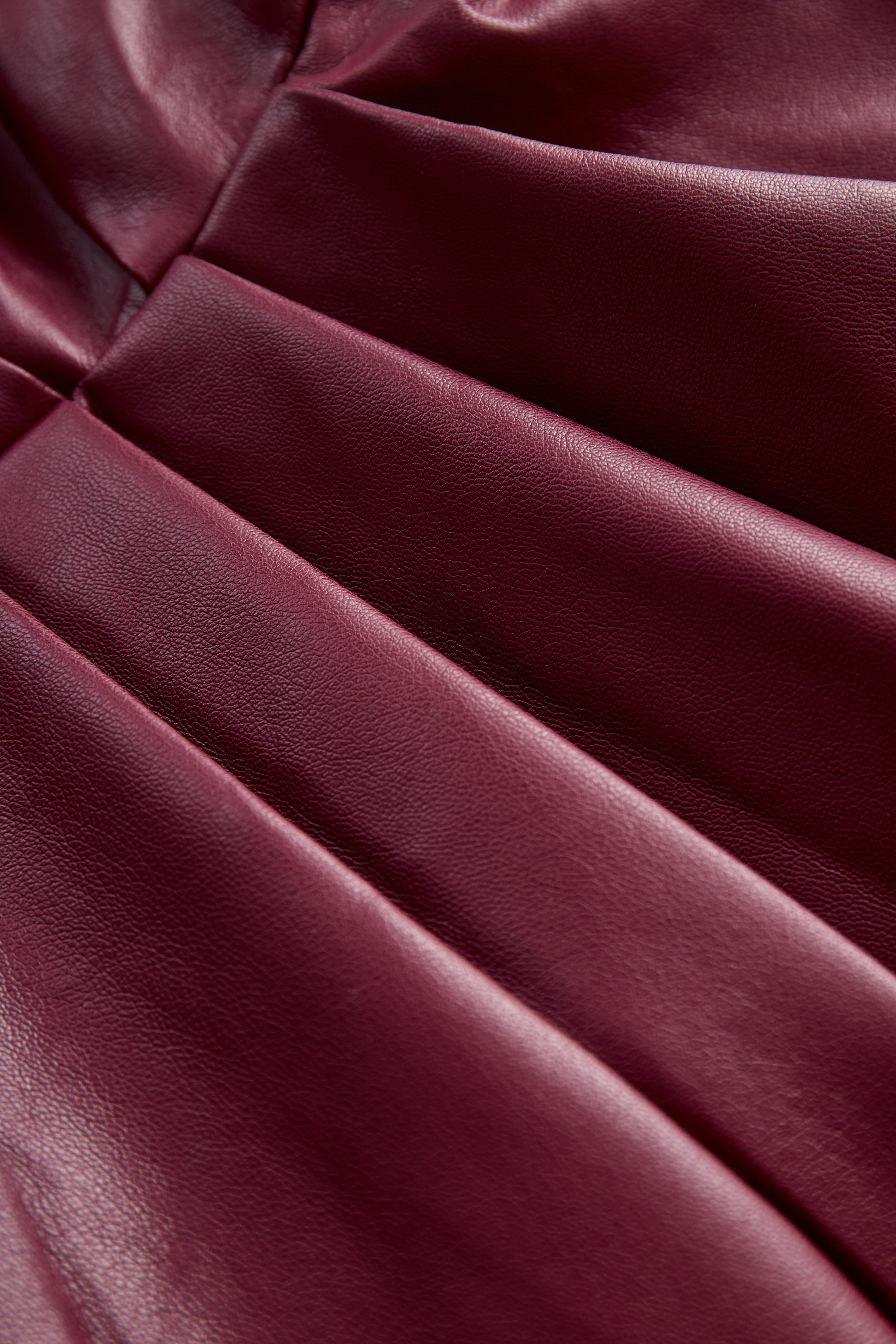 Chic Burgundy Leather Dress