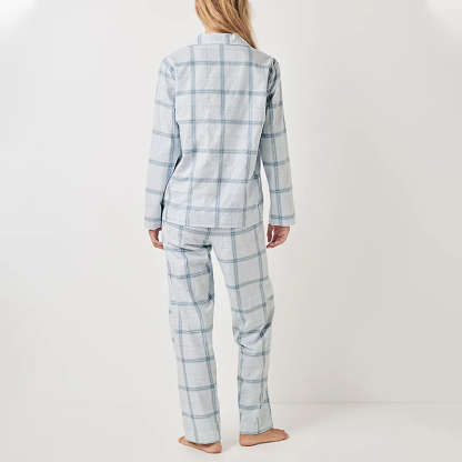 Brushed Cotton Sparkle Checked Pajama Set