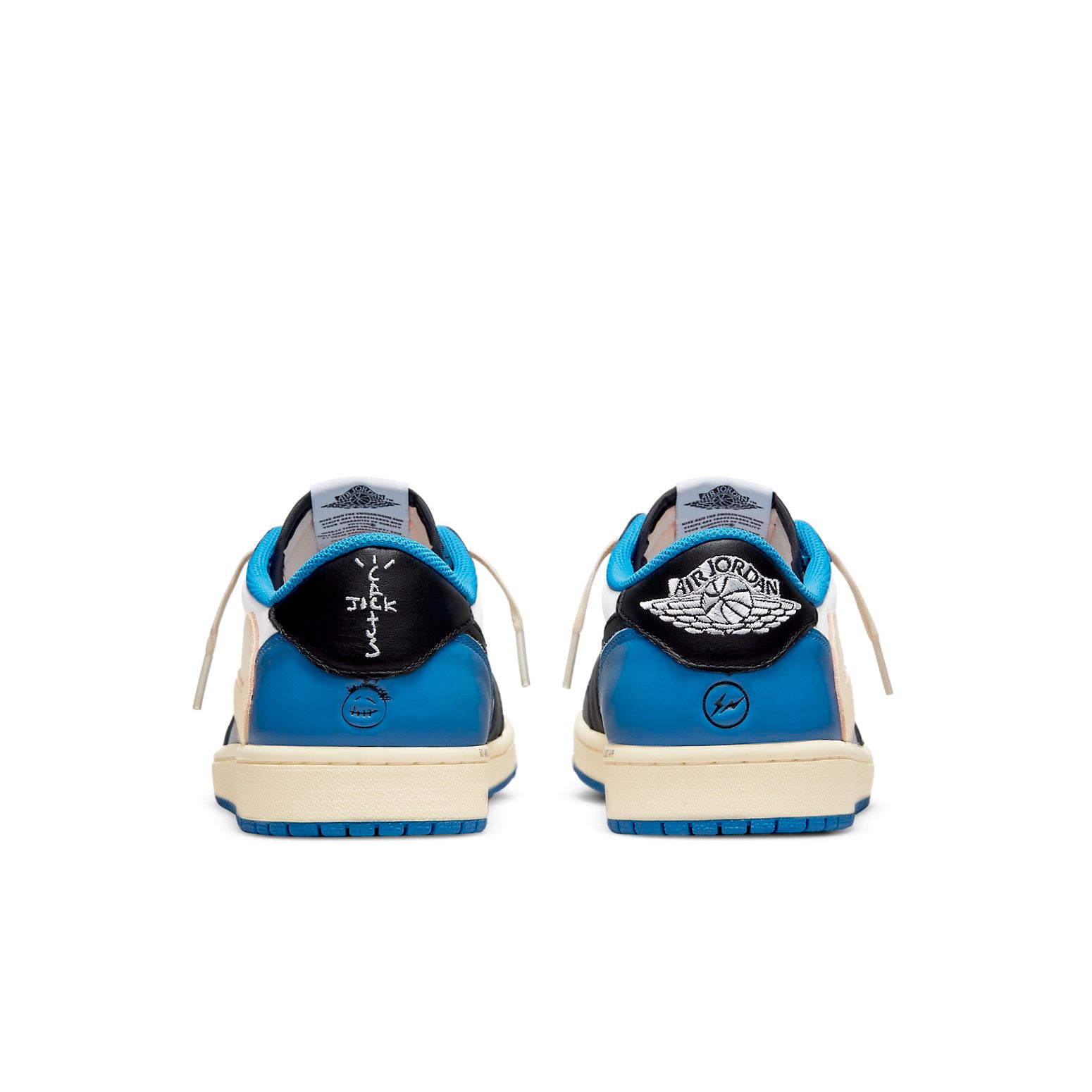 Fragment Design x Travis Scott x Air Jordan 1 Retro Low 'Sail Black Military Blue' DM7866-140