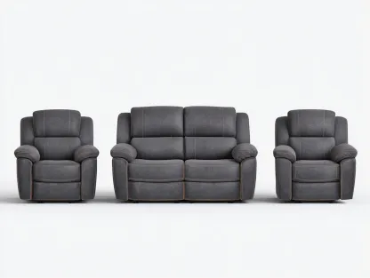 Sofá de dos plazas 165x95x100 cm y dos sillones 100x95x100 cm - tela - gris oscuro - estilo moderno